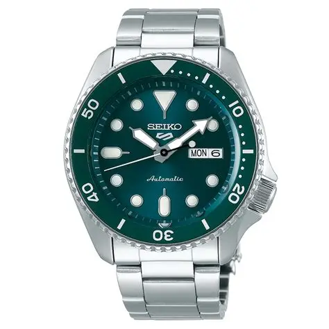 Seiko SRPD61K1 5 Sports muški rucni sat sa tirkiznim brojčanikom i srebrnom čeličnom narukvicom