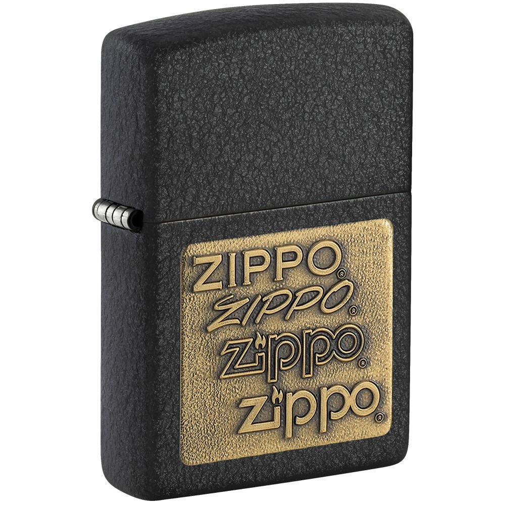 Glavna slika proizvoda: ZIPPO upaljač Black Crackle® 362 – prednja strana sa zlatnim logom