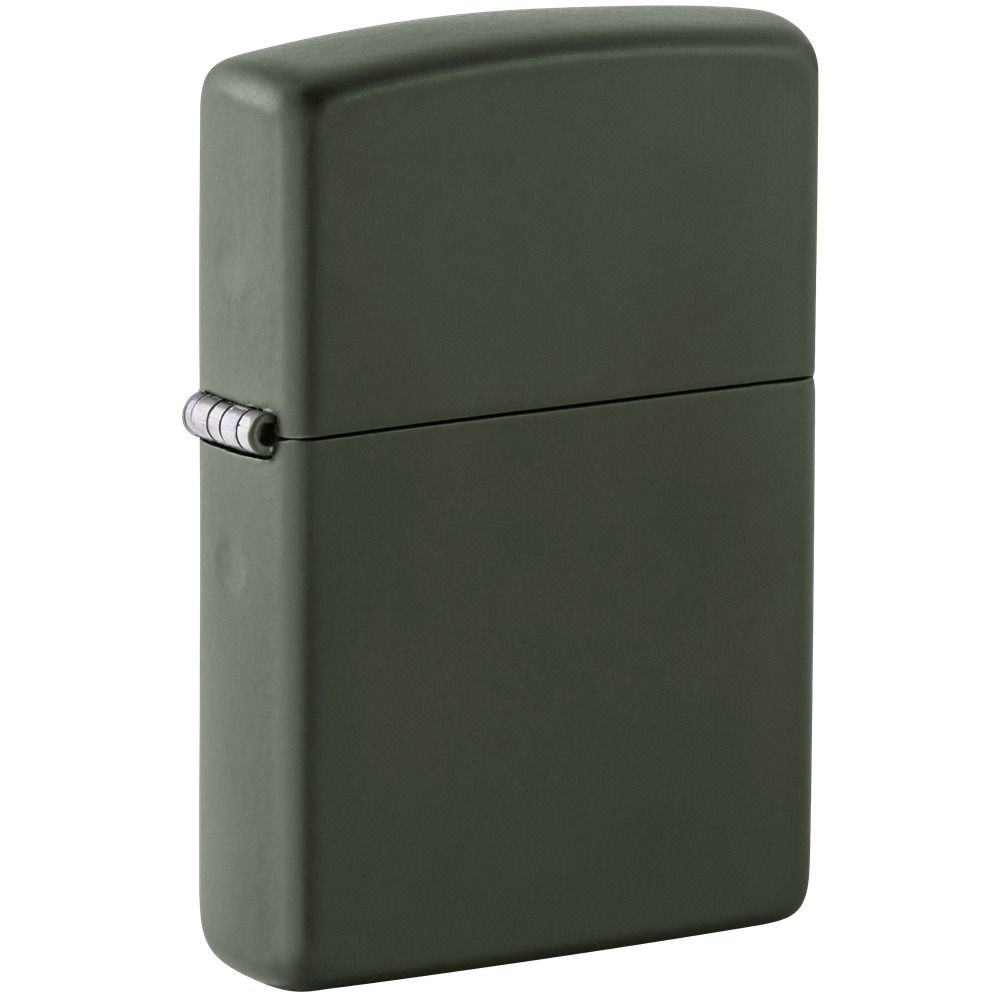 Bočna slika: ZIPPO Green Matte 221 – bočna perspektiva upaljača