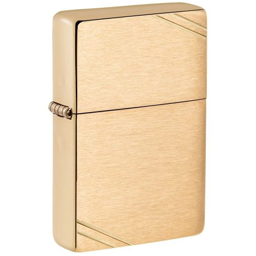 Bočna slika: ZIPPO Vintage Brushed Brass 240 – bočna perspektiva upaljača