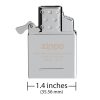 Detalji dizni: ZIPPO 65827 gas uložak – dimenzije i prikaz dve dizne i stabilnog plamena