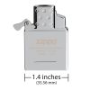 Detalji dizne: ZIPPO 65826 gas uložak – dimenzie i prikaz jedne dizne i stabilnog plamena