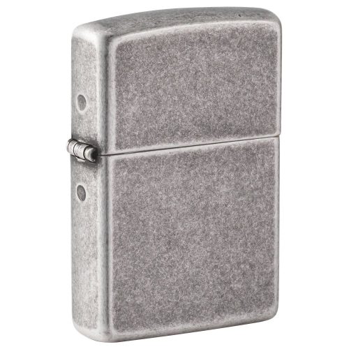 Bočna slika: ZIPPO 121FB – bočna perspektiva upaljača Antique Silver