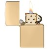 Otvoren upaljač: ZIPPO Armor® High Polish Brass 169 – otvoren poklopac i mehanizam