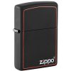 Bočna slika: ZIPPO Black and Red Matte 218ZB – bočna perspektiva upaljača