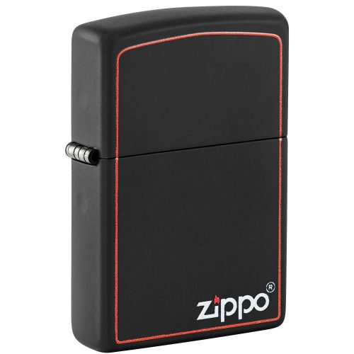 Bočna slika: ZIPPO Black and Red Matte 218ZB – bočna perspektiva upaljača