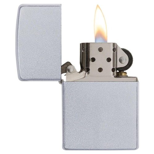 Zippo Satin Chrome 205 otvoren upaljač prikaz