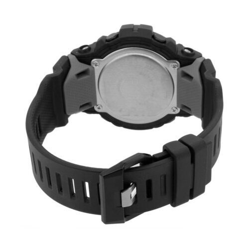 Muški sportski ručni sat G-SHOCK GBD-800-1BER sa funkcijama alarm, hronograf, datum i pozadinsko osvetljenje. zadnja strana sata, narukvica i kopca