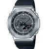 Muški sportski ručni sat G-SHOCK GM-2100-1AER sa sivim brojčanikom, srebrnim kućištem i crnom resin narukvicom
