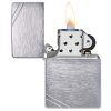 Otvoren upaljač: ZIPPO Vintage Brush Chrome 230 – otvoren poklopac sa vidljivim mehanizmom