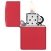 Otvoren upaljač: ZIPPO Classic Red Matte 233 – otvoren poklopac sa vidljivim mehanizmom