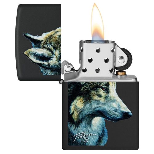 Zippo 48598 otvoren upaljač motiv vuka