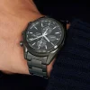 SEIKO Chronograph SSC773P1 muški sat na ruci sa crnim brojčanikom i crnom čeličnom narukvicom
