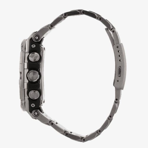 Bočni pogled na G-SHOCK GST-B100D-1AER muški sat, prikaz debljine kućišta od 14 mm i čelične konstrukcije