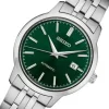 Detalj srebrnog čeličnog kućišta Seiko SRPH89K1 sa prečnikom od 40 mm. Klasičan dizajn kućišta savršeno se uklapa sa elegantnim zelenim brojčanikom.