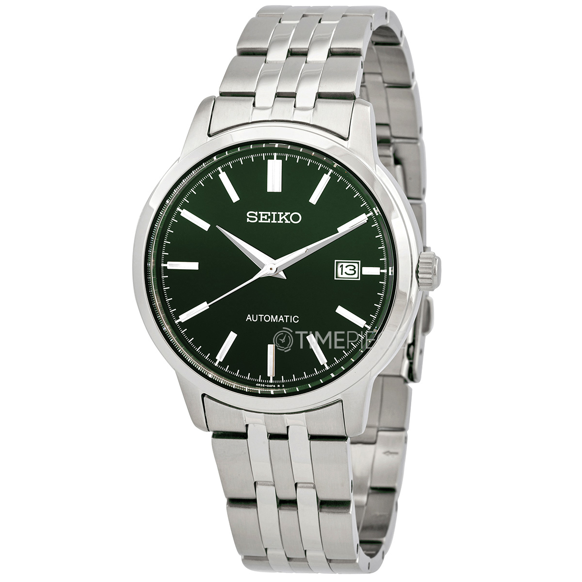 Seiko SRPH89K1 – Seiko Classic muški sat sa zelenim brojčanikom, srebrnim čeličnim kućištem i narukvicom od hirurškog čelika. Automatski mehanizam i Hardlex kristal čine ga elegantnim, ali izuzetno funkcionalnim satom
