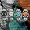 Detalj srebrnog čeličnog kućišta Seiko SRPK29K1 i ostalih modela sa prečnikom od 38 mm i okruglim oblikom koji pružaju čvrst i elegantan izgled