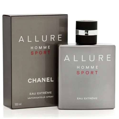 Chanel Allure Homme Sport Eau Extreme pakovanje – elegantna siva kutija sa prepoznatljivim Chanel brendingom