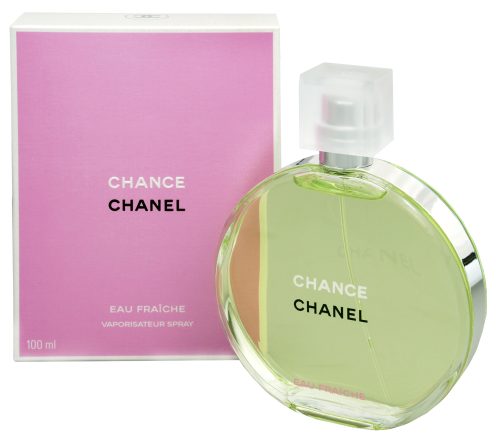 Elegantna kutija parfema sa Chanel logom i Chance Eau Fraîche natpisom