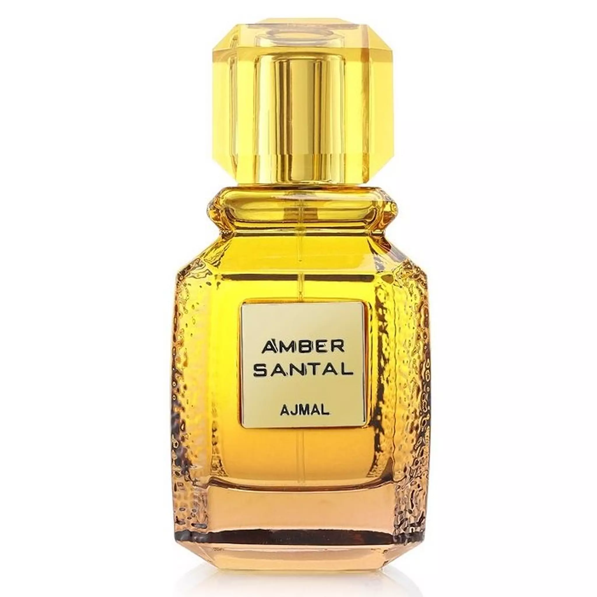 Bočica Ajmal Amber Santal parfema – elegantna tamna bočica sa zlatnim detaljima