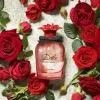 Prikaz mirisnih nota Dolce Rose EDP parfema: ruža, crvena ribizla, mandarina i sandalovina