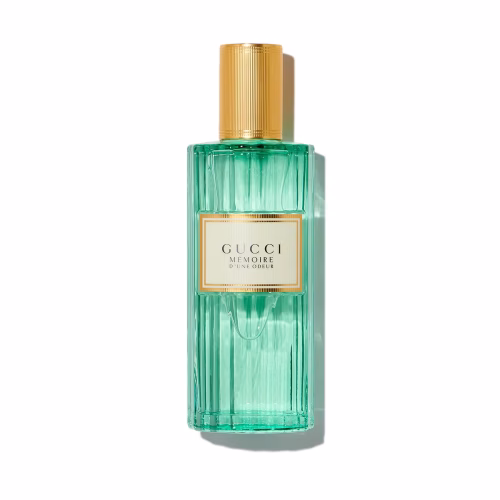 Gucci Mémoire d’une Odeur bočica original – elegantna, svetlozelena unisex parfemska voda sa vintage dizajnom koji simbolizuje nežnost, smirenost i aromatičnu čistotu mirisa.