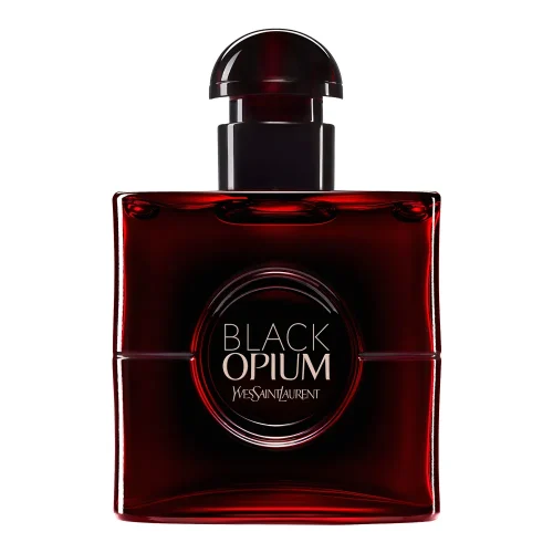 YSL Black Opium Over Red EDP bočica original – elegantna crno-crvena bočica koja simbolizuje intenzivan, sladak i voćno-gurmanski karakter ženskog parfema.