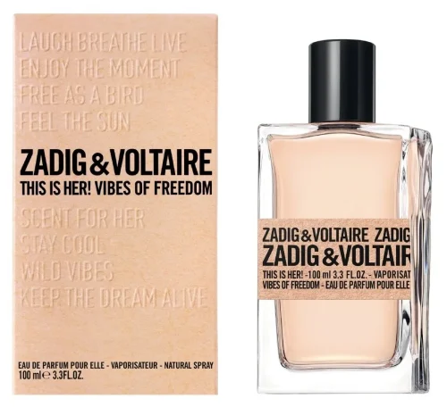 This Is Her! Vibes of Freedom EDP pakovanje – veselo i moderno pakovanje sa urbanim detaljima koji simbolizuju slobodu i energiju.
