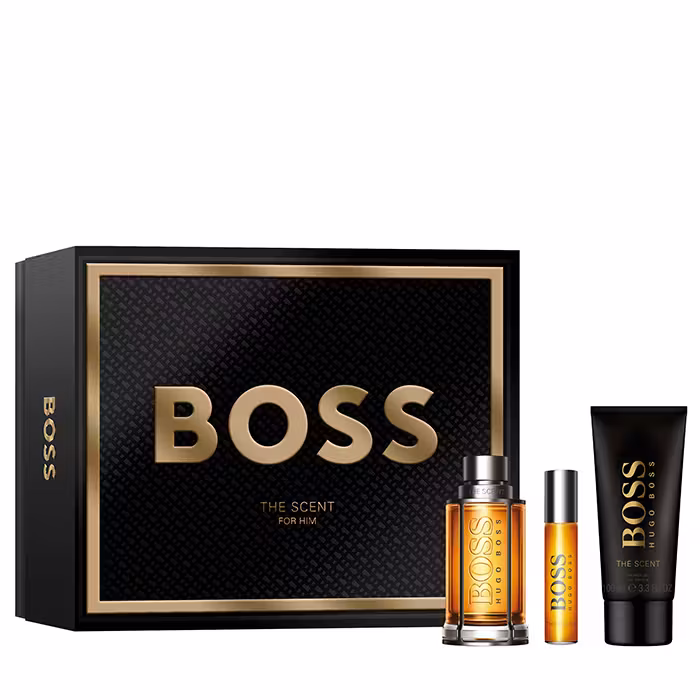 Boss The Scent EDT set sa parfemom 100 ml, mini parfemom 10 ml i gelom za tuširanje