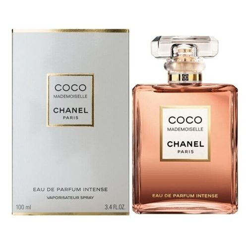 Originalno pakovanje parfema Chanel Coco Mademoiselle Intense EDP sa prepoznatljivom Chanel estetikom i luksuznim zlatnim akcentima.