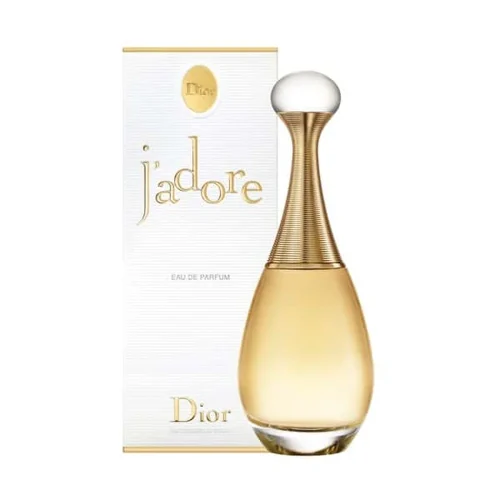 Pakovanje Dior J’adore EDP parfema (Jadore) u luksuznim zlatnim tonovima.