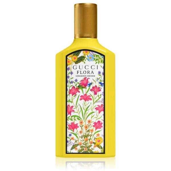 Gucci Flora Gorgeous Orchid EDP bočica original – elegantna ženska parfemska voda u prepoznatljivom Flora dizajnu, dekorisana cvetnim motivima koji simbolizuju nežnost i egzotičnu toplinu mirisa.