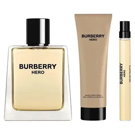 Burberry Hero Set – komplet: parfem, mini parfem i gel za tuširanje