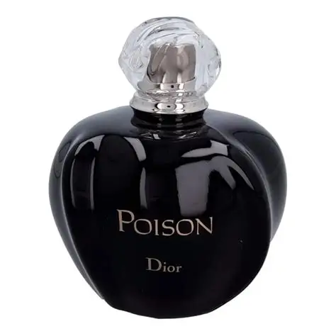 Bočica Dior Poison EDT parfema u elegantnom staklu tamnih tonova sa luksuznim detaljima.