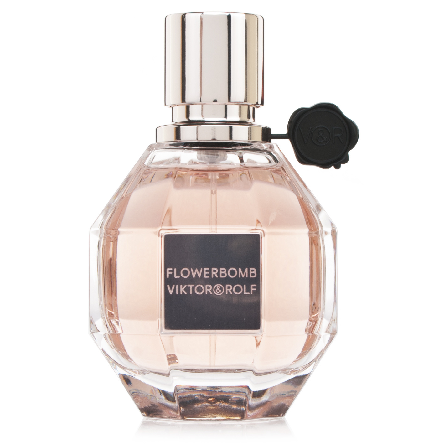 Viktor & Rolf Flowerbomb EDP bočica – luksuzna, dijamantski oblikovana bočica u roze tonovima koja simbolizuje eksploziju cvetne ženstvenosti.
