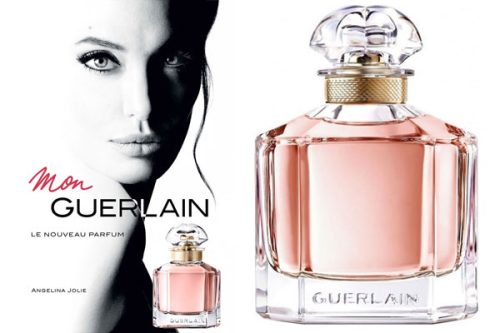 Mon Guerlain parfem edp toptaurus.rs 4 Mon Guerlain parfem realna slika proizvoda sa Angelinom Dzoli i natpisom brenda