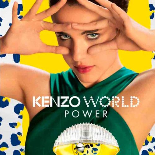 Kenzo World Power moderan ženski parfem i zena koja pokazuje oci rukama