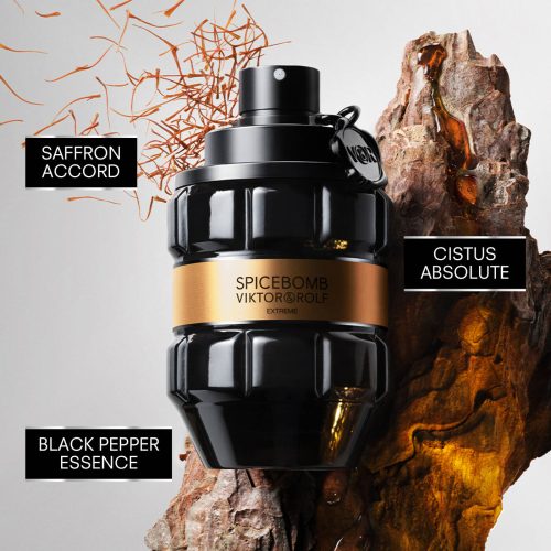 Viktor & Rolf Spicebomb Extreme mirisne note – crni biber, cimet, duvan, vanila i amber u intenzivnoj orijentalno-začinskoj muškoј kompoziciji.