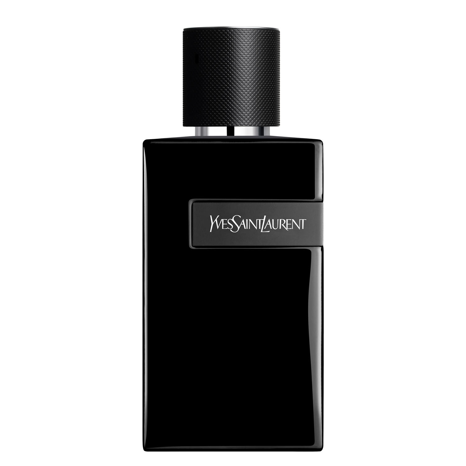 YSL Y Le Parfum bočica – luksuzna, potpuno crna muška bočica koja simbolizuje intenzitet, modernu eleganciju i snažan karakter parfema.