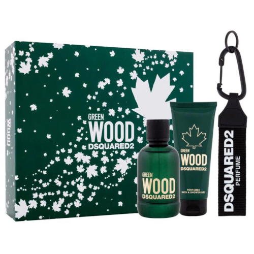 Dsquared Wood Green Set sa EDT parfemom 100 ml, gelom za tuširanje i privjeskom za ključeve sa EDT parfemom 100 ml, gelom za tuširanje i privjeskom za ključeve