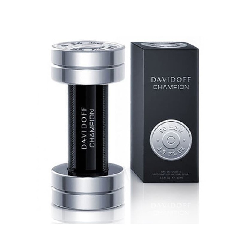 Pakovanje parfema Davidoff Champion sa snažnim, sportskim dizajnom.