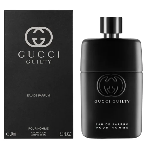 Gucci Guilty EDP kutija – luksuzno i dekorativno pakovanje sa prepoznatljivim Gucci dizajnom, idealno za poklon i mušku kolekciju parfema.