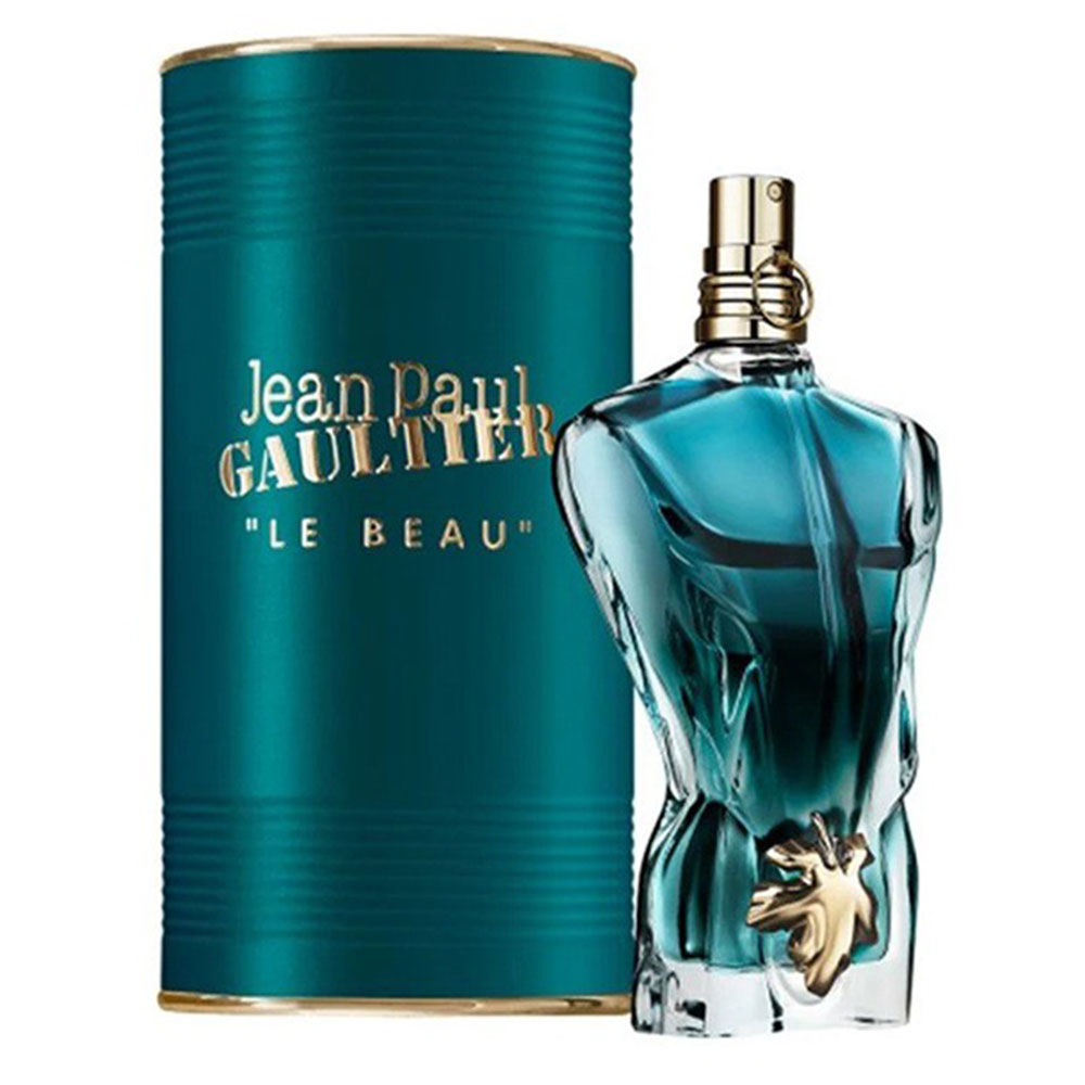 Jean Paul Gaultier Le Beau EDT kutija – luksuzno i karakteristično pakovanje muškog parfema koje odražava zavodljiv, svež i egzotičan identitet mirisa.