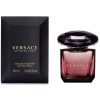 Versace Crystal Noir EDT – bočica tamnog kristalnog dizajna i pakovanje na svetloj pozadini