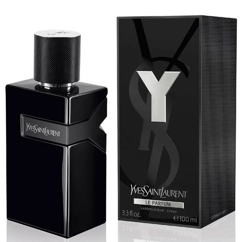 YSL Y Le Parfum pakovanje – tamno elegantno pakovanje sa minimalističkim YSL dizajnom koje naglašava luksuznu i moćnu prirodu mirisa.