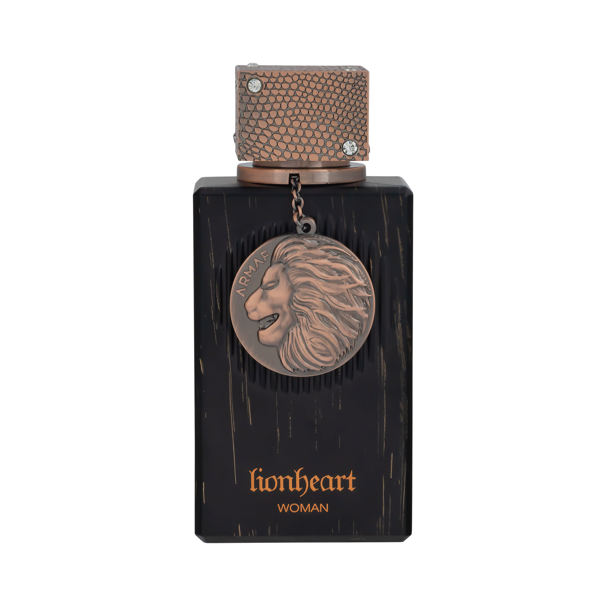 Elegantna bočica parfema Armaf Club de Nuit Lionheart EDP sa zlatnim detaljima i luksuznim dizajnom.