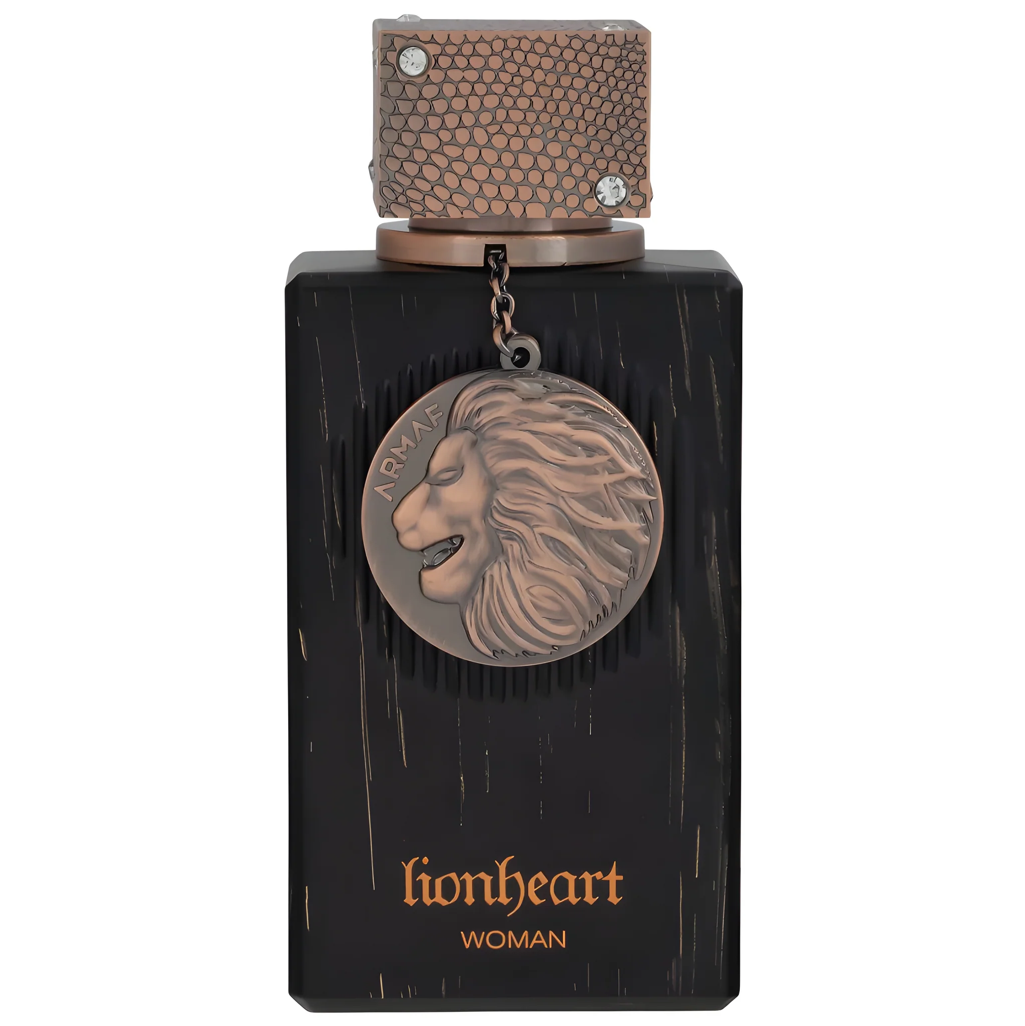 Elegantna bočica parfema Armaf Club de Nuit Lionheart EDP sa zlatnim detaljima i luksuznim dizajnom.