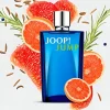 Vizualni prikaz citrusnih, aromatičnih i drvenastih nota parfema JOOP Jump EDT i bocica parfema