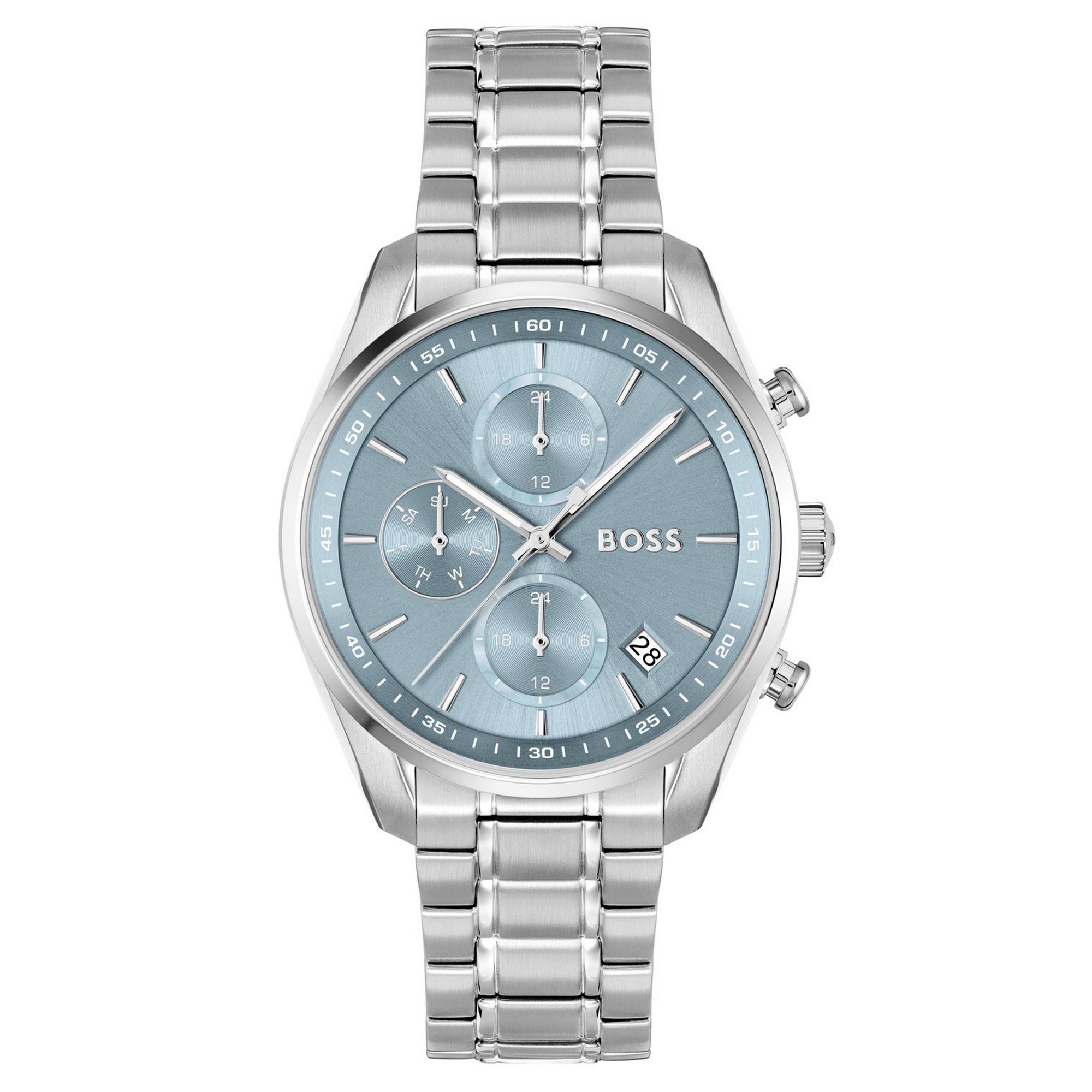 Hugo Boss 1502767 GRAND TOUR ženski sat sa plavim brojčanikom i srebrnom čeličnom narukvicom
