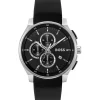 Hugo Boss 1514188 PEAK muški hronograf sat sa crnim brojčanikom i crnim kožnim kaišem